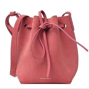 Mansur Gavriel Large pink suede bucket bag